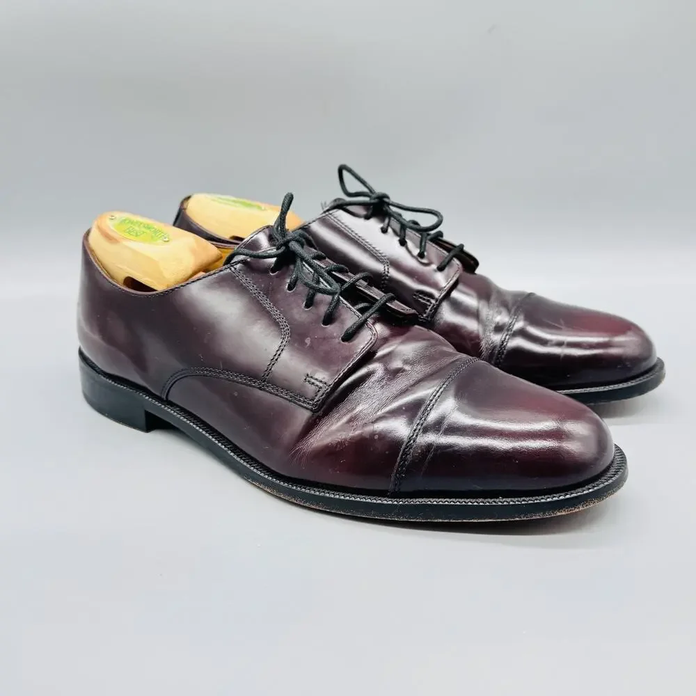 Cole Haan Shoes Mens 10 Brown Leather Cap Toe Derby Oxford Lace Up Dress Classic